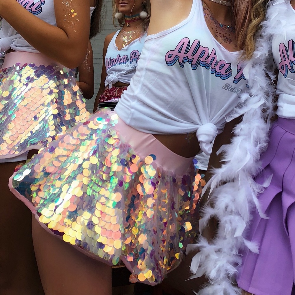 Pink sequin unicorn skirt